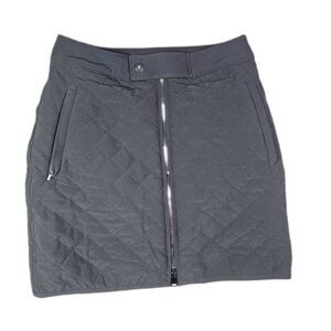 Athleta Black Quilted Zip Skirt 4 Minimalist Stretch Pockets